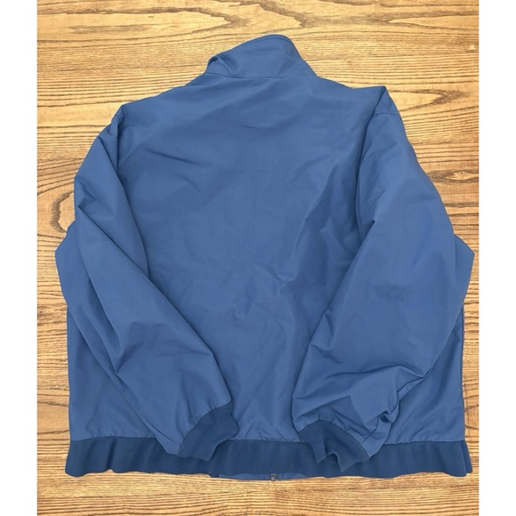 Vintage 90s LL Bean Men's 2XL Blue Three-Season Fleece Lined Nylon Bomber Jacket - Picture 2 of 6